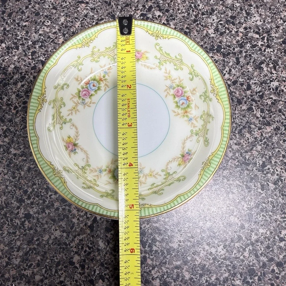1930s Noritake Marlene Green Fruit Bowls Set of 2 Floral Gold  Vintage